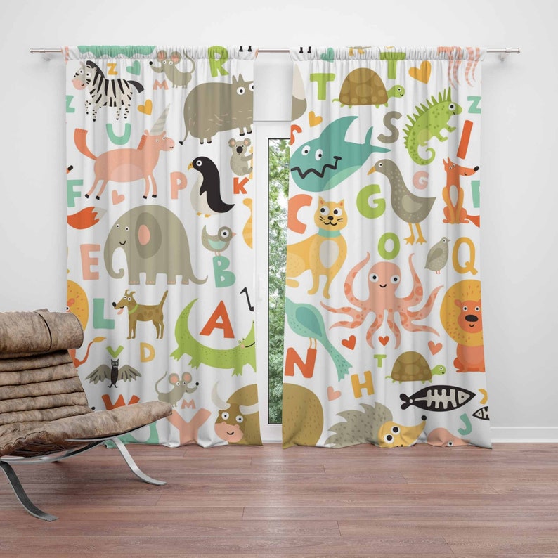 Baby Nursery Youtube - ABC Alphabet Nursery Curtain Animal Kids