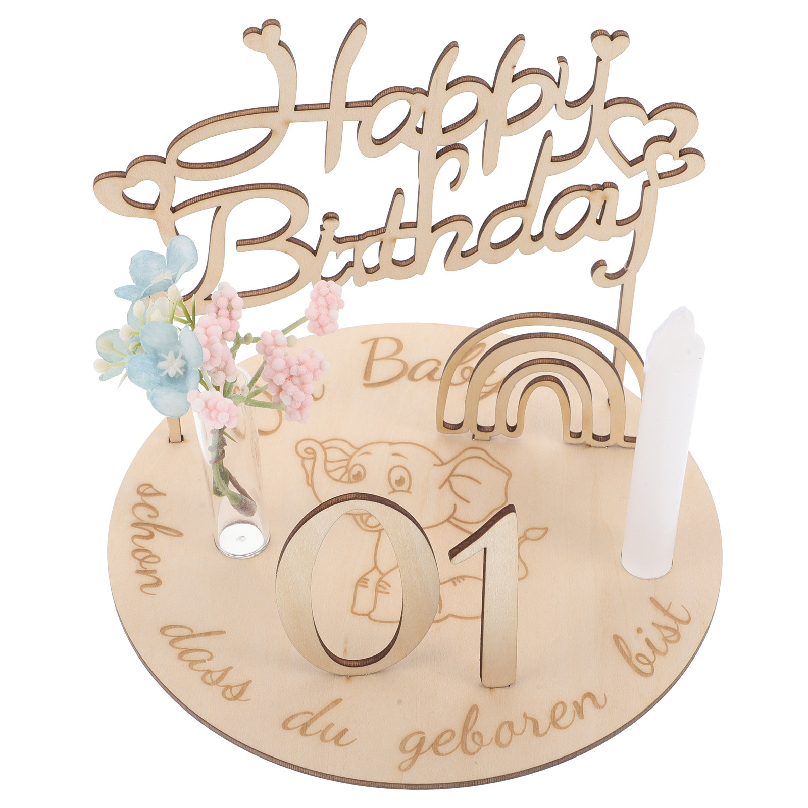 Baby Nursery Age - 1Set Wooden Birthday Plate for Babies