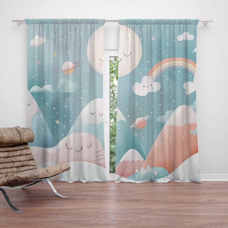 Baby Nursery Youtube - Mountain Rainbow Baby Nursery Curtains Cloud