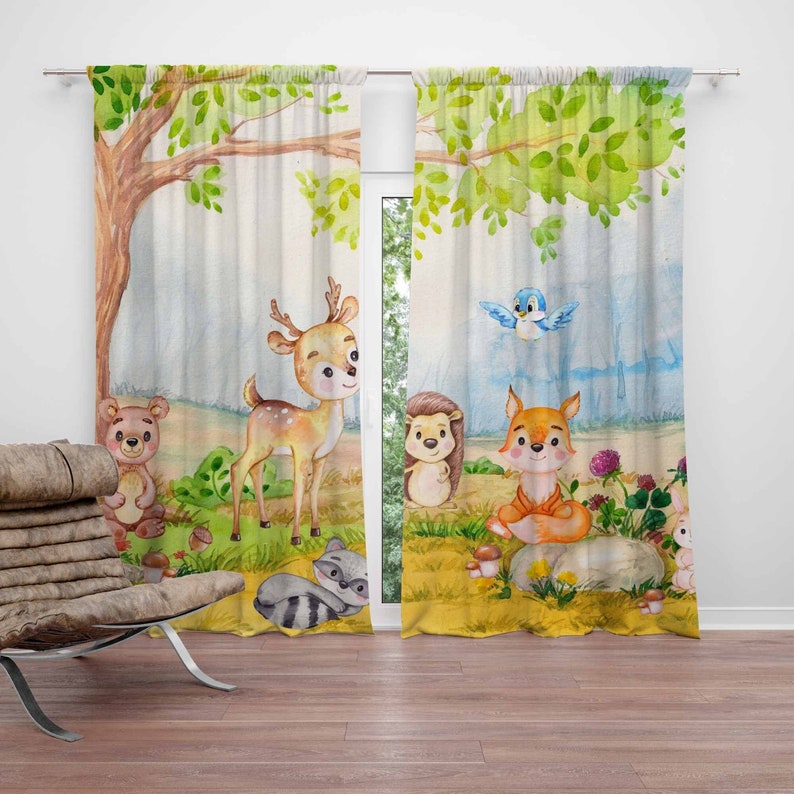 Baby Nursery Youtube - Woodland Animals Curtains Kids Bedroom Curtains