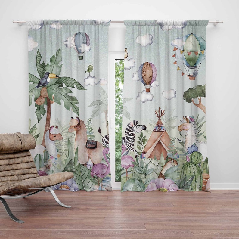 Baby Nursery Youtube - Safari Animals Party Nursery Curtain Kids