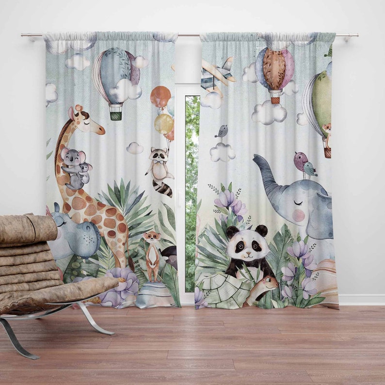 Baby Nursery Youtube - Safari Animal Party Nursery Curtain Kids