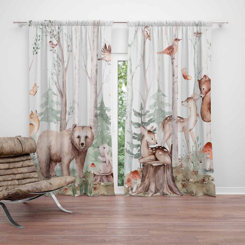 Baby Nursery Youtube - Forest Animals Curtains Kids Nursery Curtains