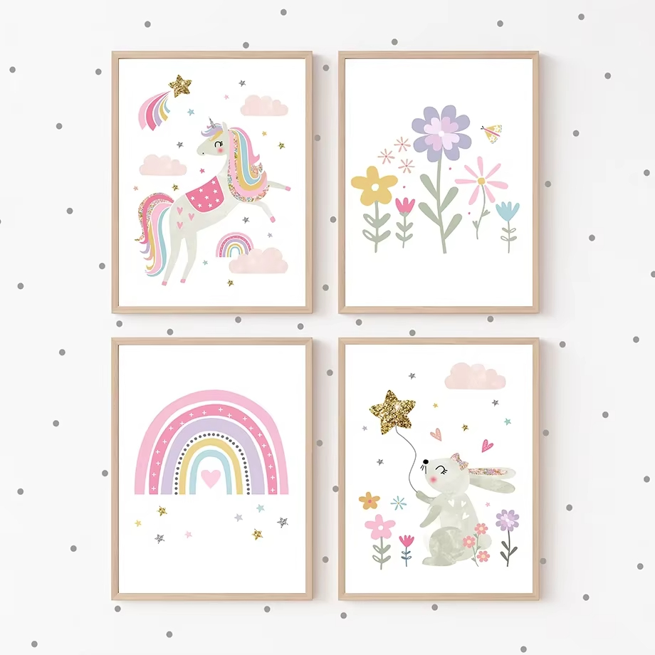 Pink Unicorn Rabbit Rainbow Cl - Baby Unicorn Nursery recension och pris