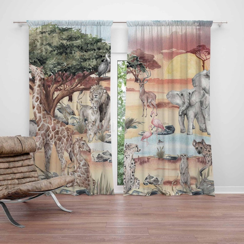Safari Animals Curtain Kids Be - Baby Nursery Youtube recension och pris