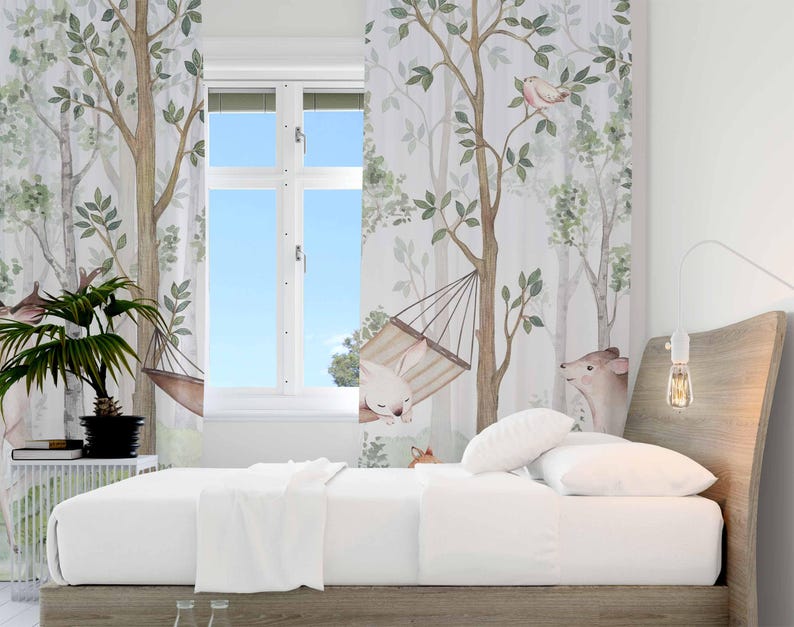 Woodland Animals Curtains Kids - Baby Nursery Youtube recension och pris