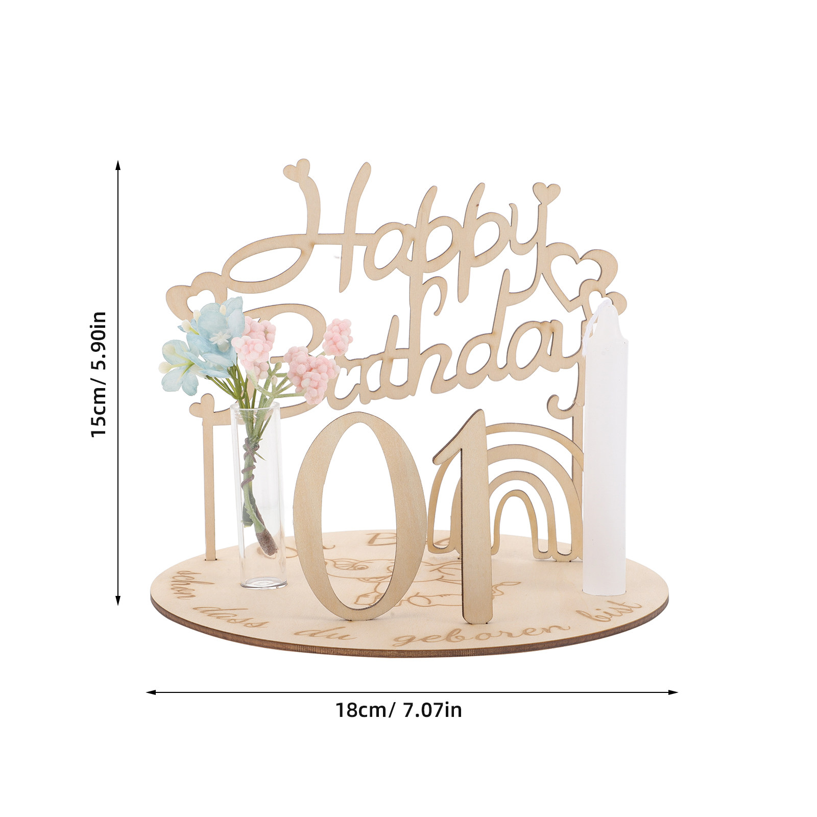 1Set Wooden Birthday Plate for - Baby Nursery Age recension och pris