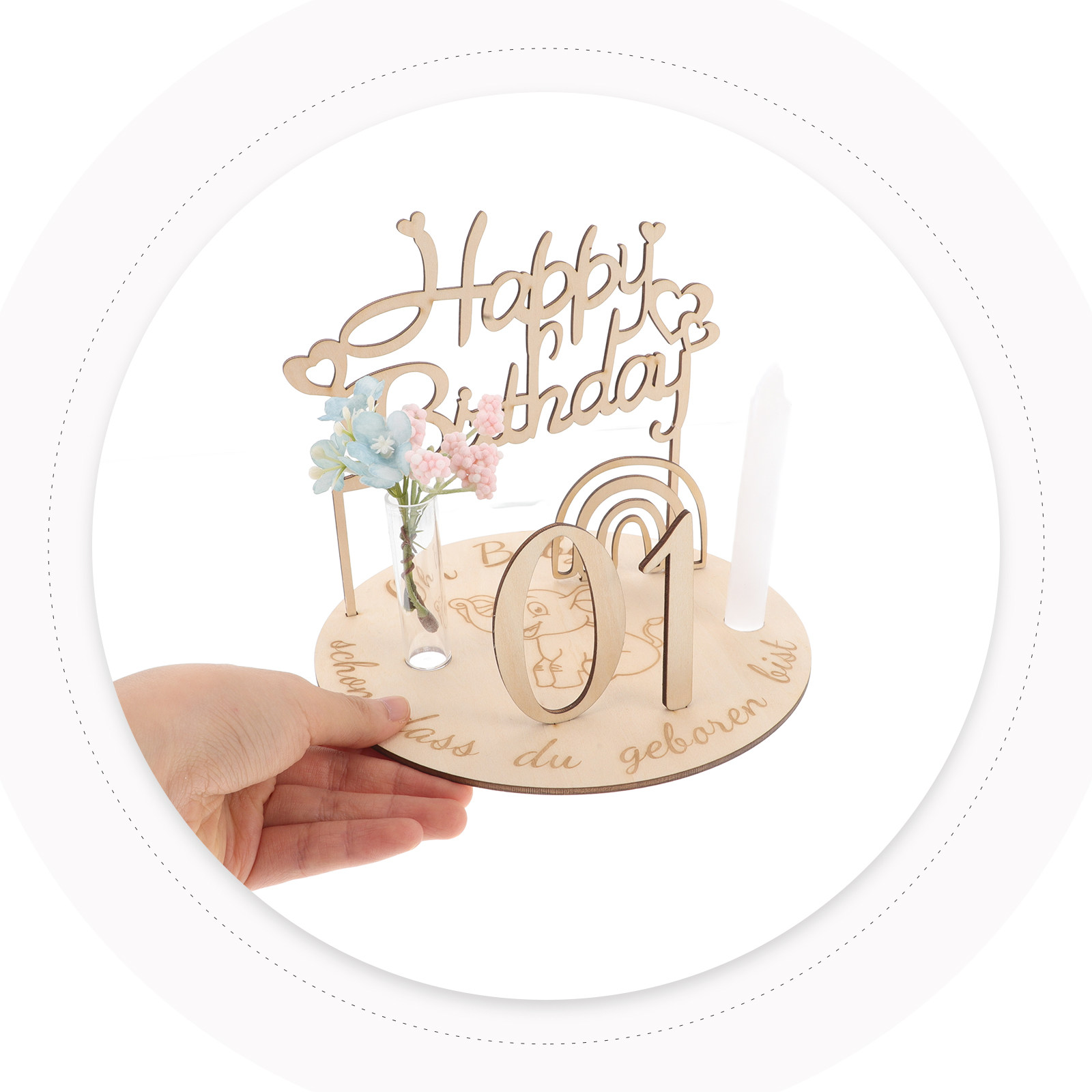 1Set Wooden Birthday Plate for - Baby Nursery Age recension och pris