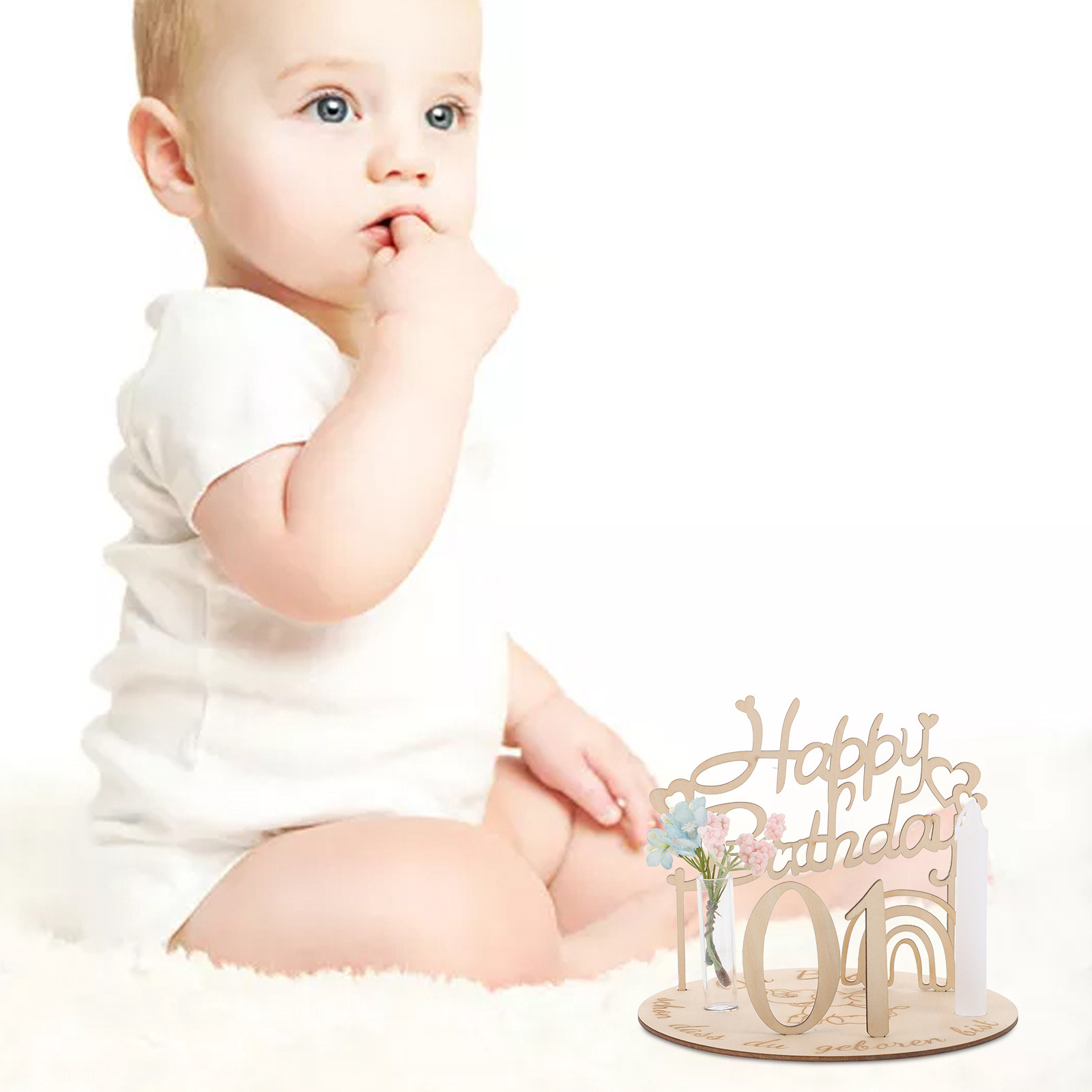 1Set Wooden Birthday Plate for - Baby Nursery Age recension och pris