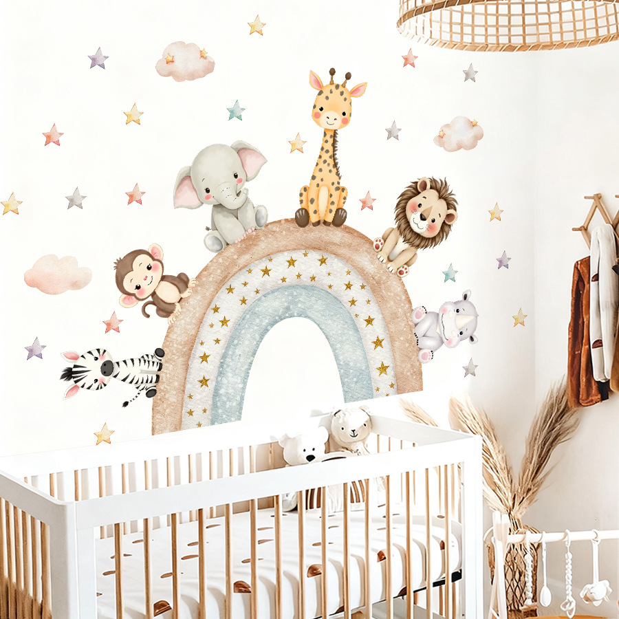 Jungle Animals Wall Stickers f - Baby Nursery Jungle Wallpaper recension och pris