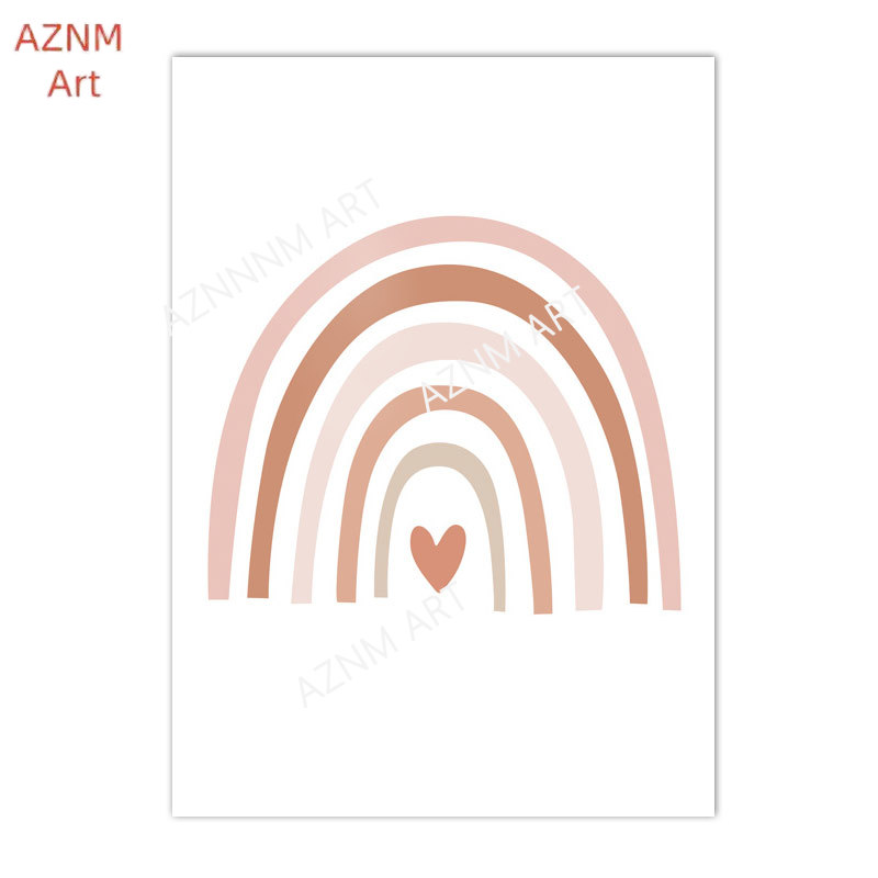 1/3PCS ，Cartoon Heart Rainbow  - Baby Nursery Posters recension och pris