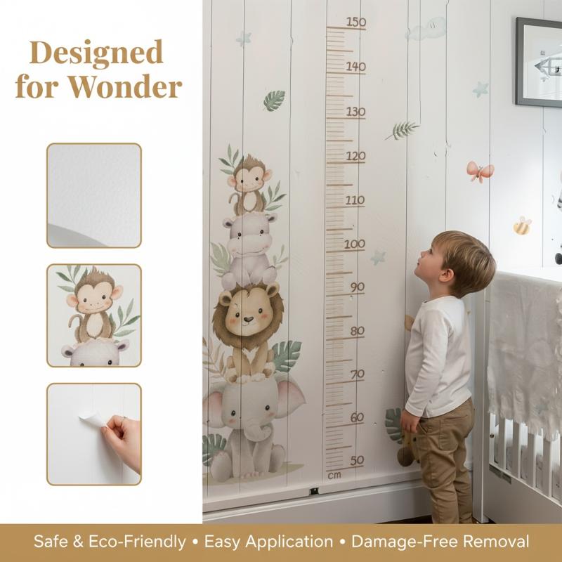 New Children's Growth Chart St - Baby Nursery Jungle Wallpaper recension och pris