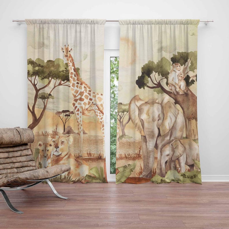 Mom and Baby Curtains Safari A - Baby Nursery Youtube recension och pris