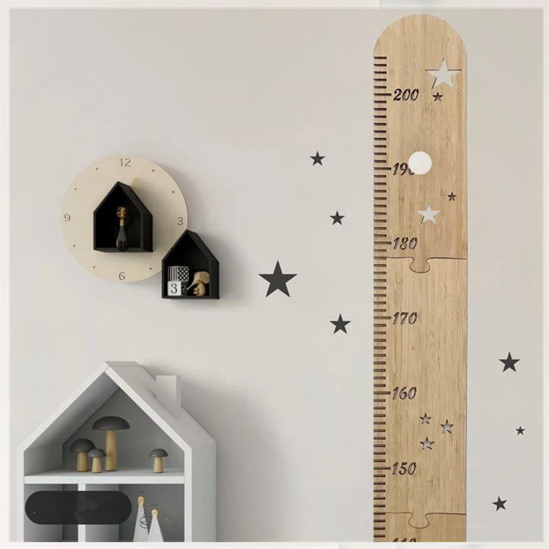 5 Sheets Nordic Wooden Kids He - Baby Nursery Wall Mural recension och pris