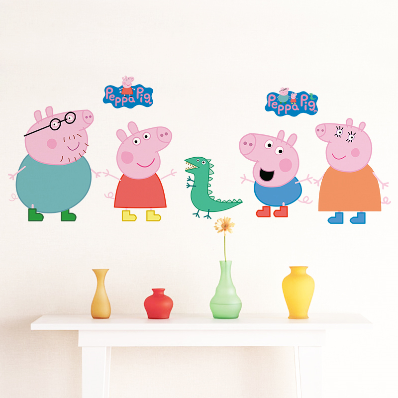 Cartoon Peppa Pig Wall Sticker - Baby Nursery Wall Mural recension och pris