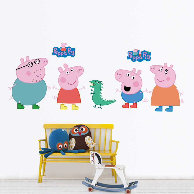 Cartoon Peppa Pig Wall Sticker - Baby Nursery Wall Mural recension och pris