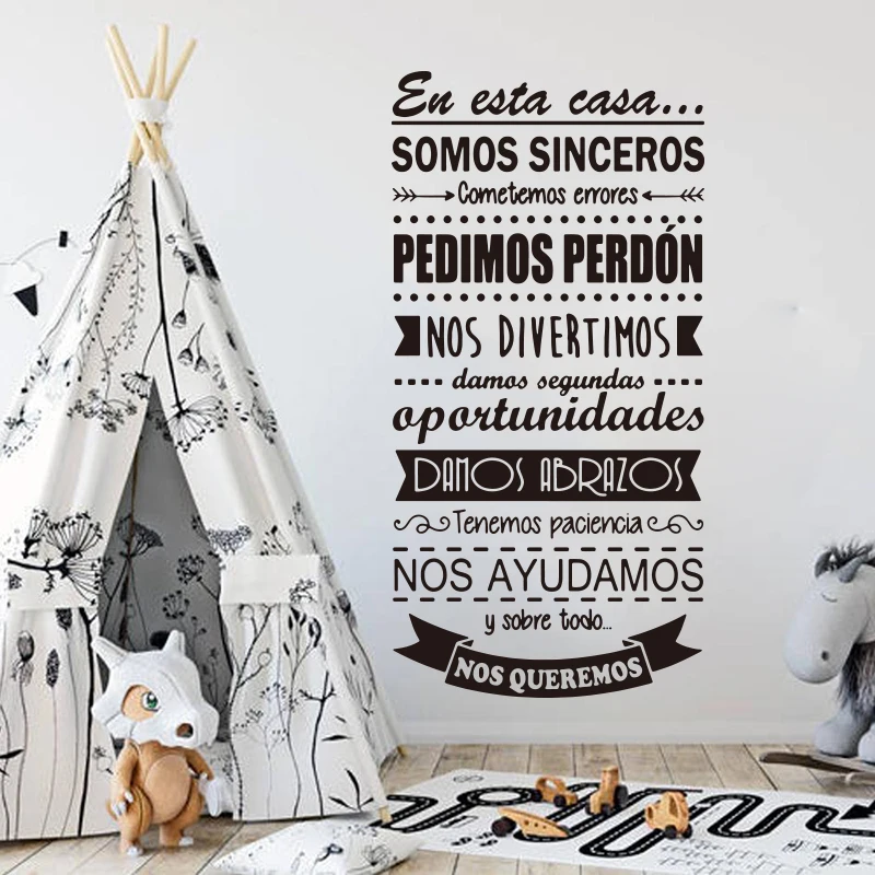 Large Spanish In This House Ru - Baby Nursery Wall Mural recension och pris