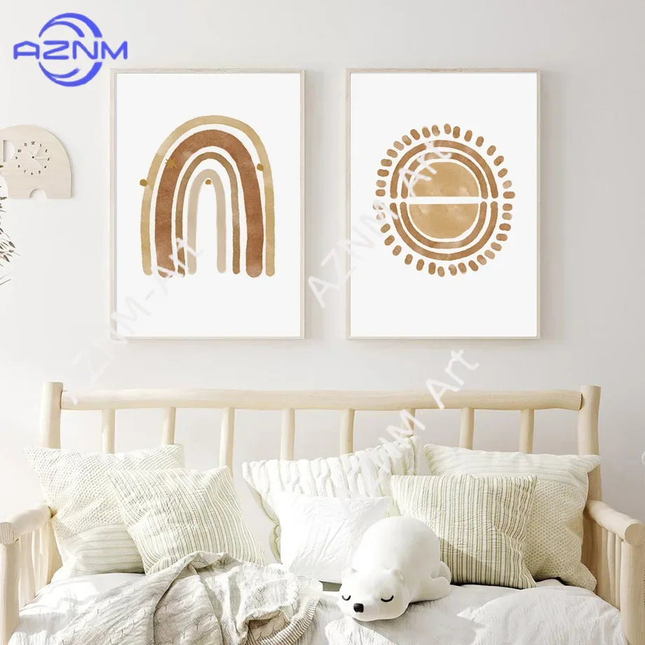 Boho Nursery Wall Art Canvas - - Baby Nursery Neutral recension och pris