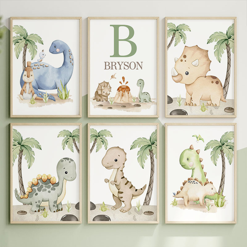 6 types Neutral Dinosaur Canva - Baby Nursery Neutral recension och pris