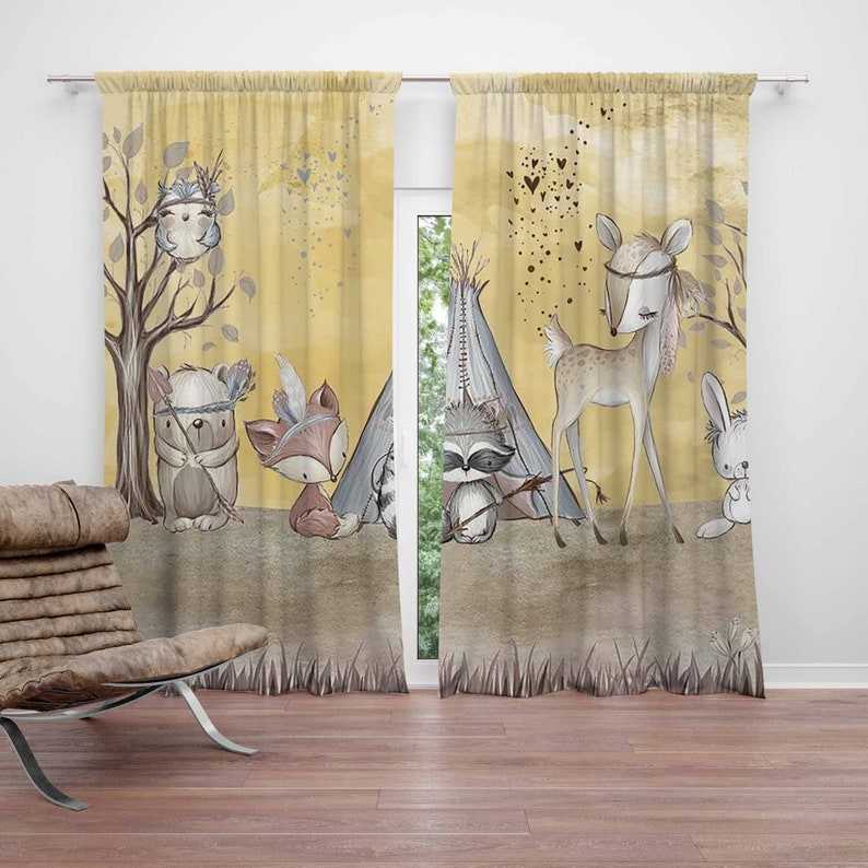 Boho Animals Nursery Curtain W - Baby Nursery Youtube recension och pris