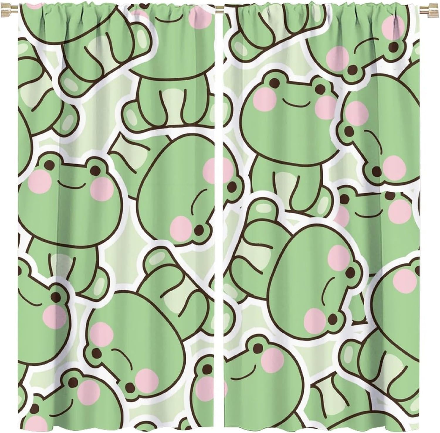 Cute Green Frog Pattern Curtai - Baby Nursery Youtube recension och pris