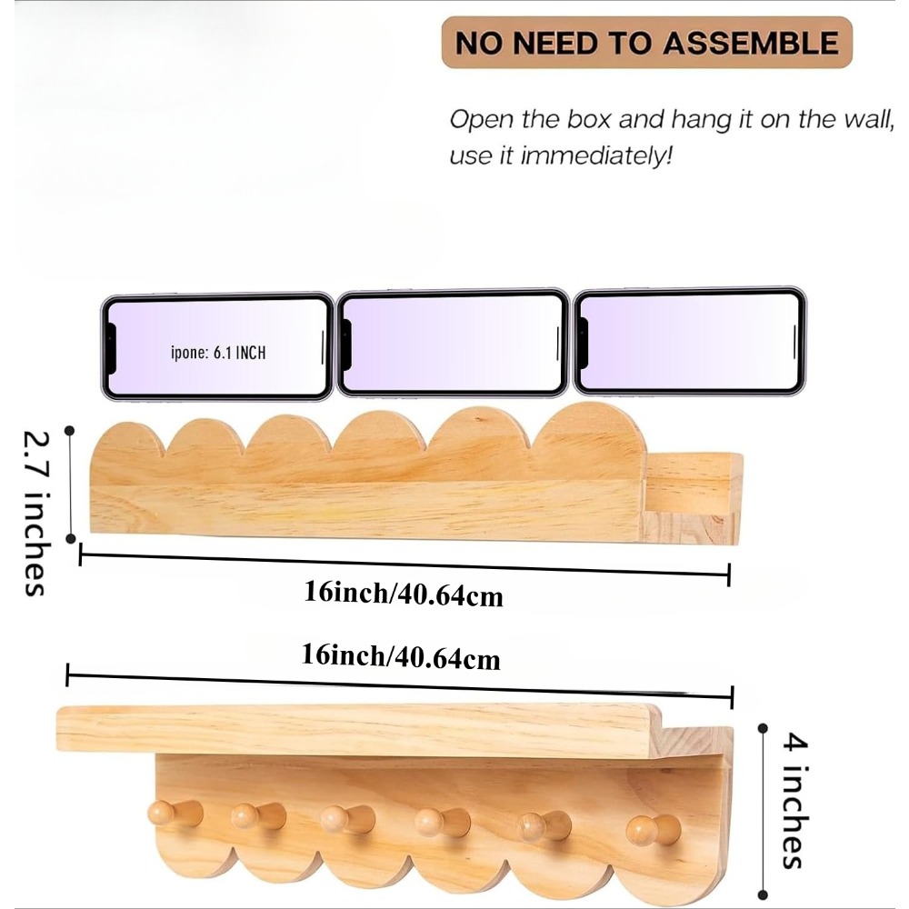 Nursery Book Shelves 3PCS Wood - Baby Nursery Floating Shelves recension och pris