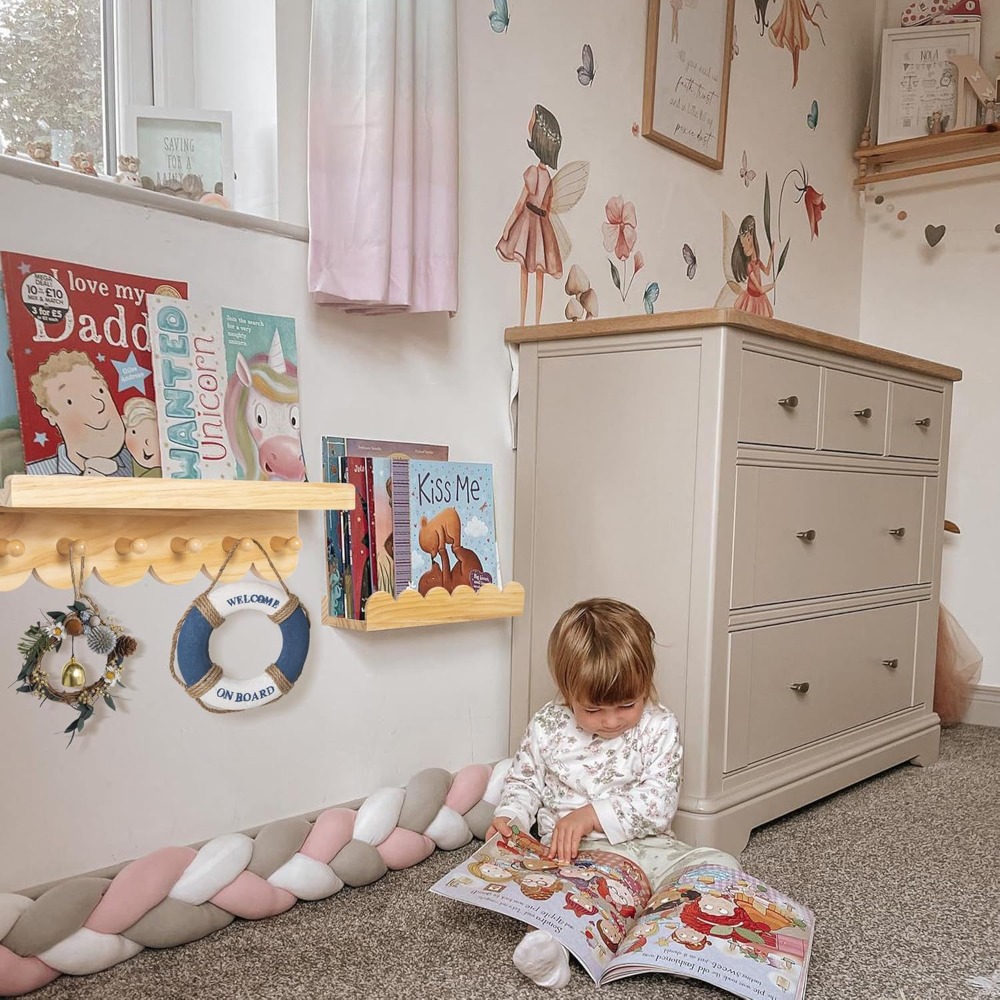 Nursery Book Shelves 3PCS Wood - Baby Nursery Floating Shelves recension och pris