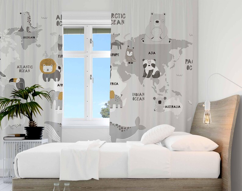 World Map Nursery Curtains Saf - Baby Nursery Youtube recension och pris