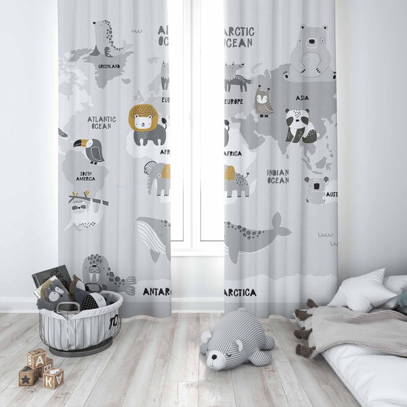 World Map Nursery Curtains Saf - Baby Nursery Youtube recension och pris