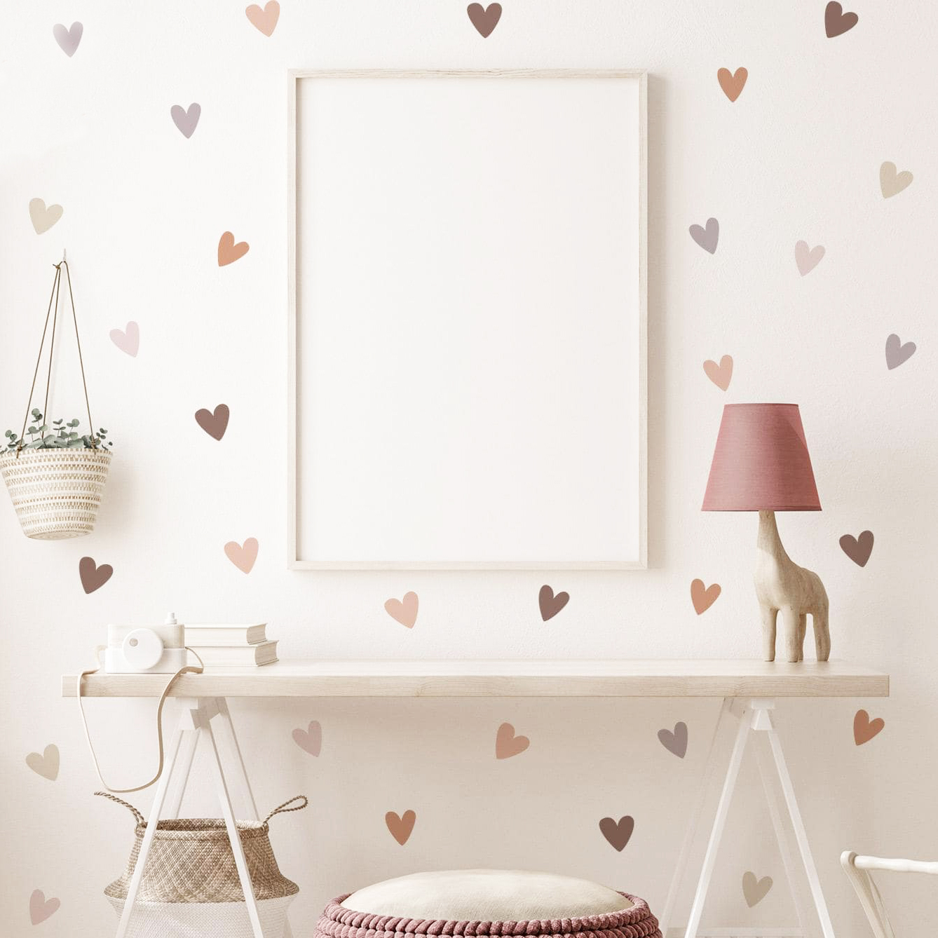 `Morandi Scattered Heart Wall  - Baby Nursery Neutral recension och pris