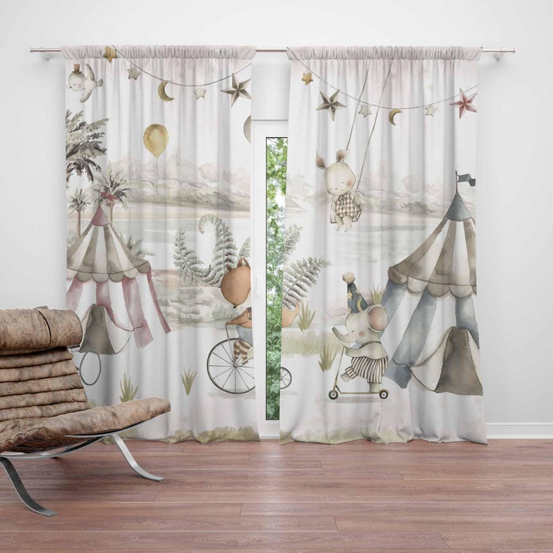 Circus Animals Curtains Kids B - Baby Nursery Youtube recension och pris