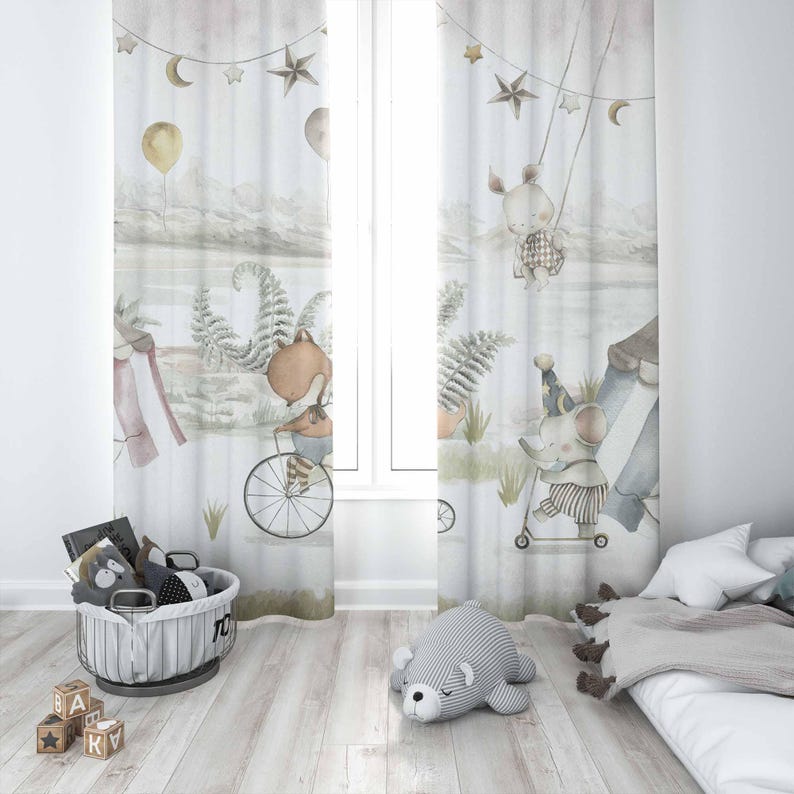 Circus Animals Curtains Kids B - Baby Nursery Youtube recension och pris