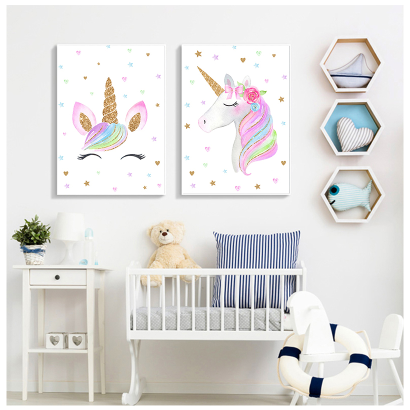 Rainbow Unicorn Wall Art Print - Baby Unicorn Nursery recension och pris