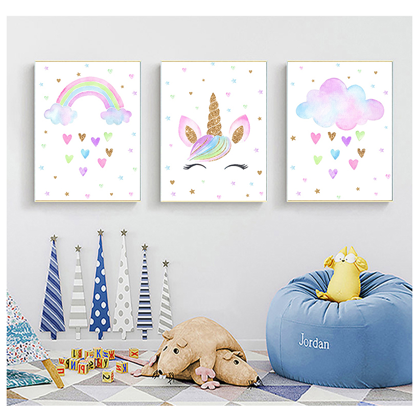 Rainbow Unicorn Wall Art Print - Baby Unicorn Nursery recension och pris