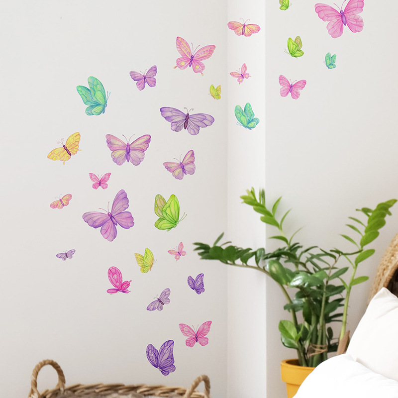 Romantic Butterfly Wall Sticke - Baby Nursery Wall Mural recension och pris