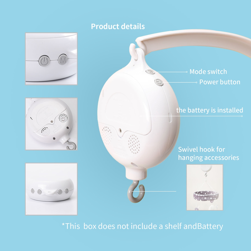 Crib Bell Rotary Music Box wit - Baby Nursery Songs recension och pris