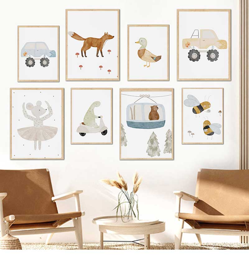 Cartoon Goose Bees Bear Duck D - Baby Nursery Posters recension och pris