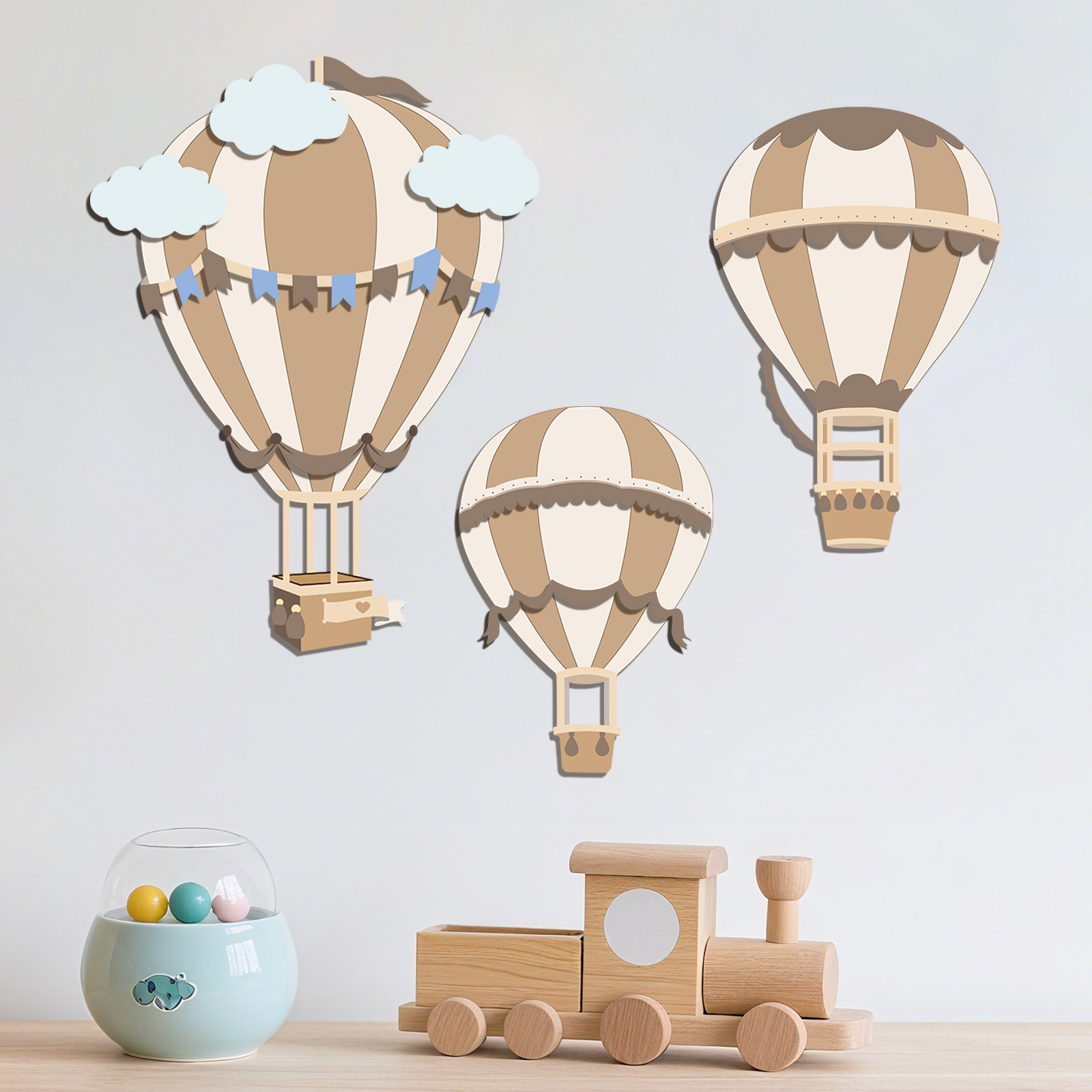 Neutral Hot Air Balloon Wooden - Baby Nursery Neutral recension och pris