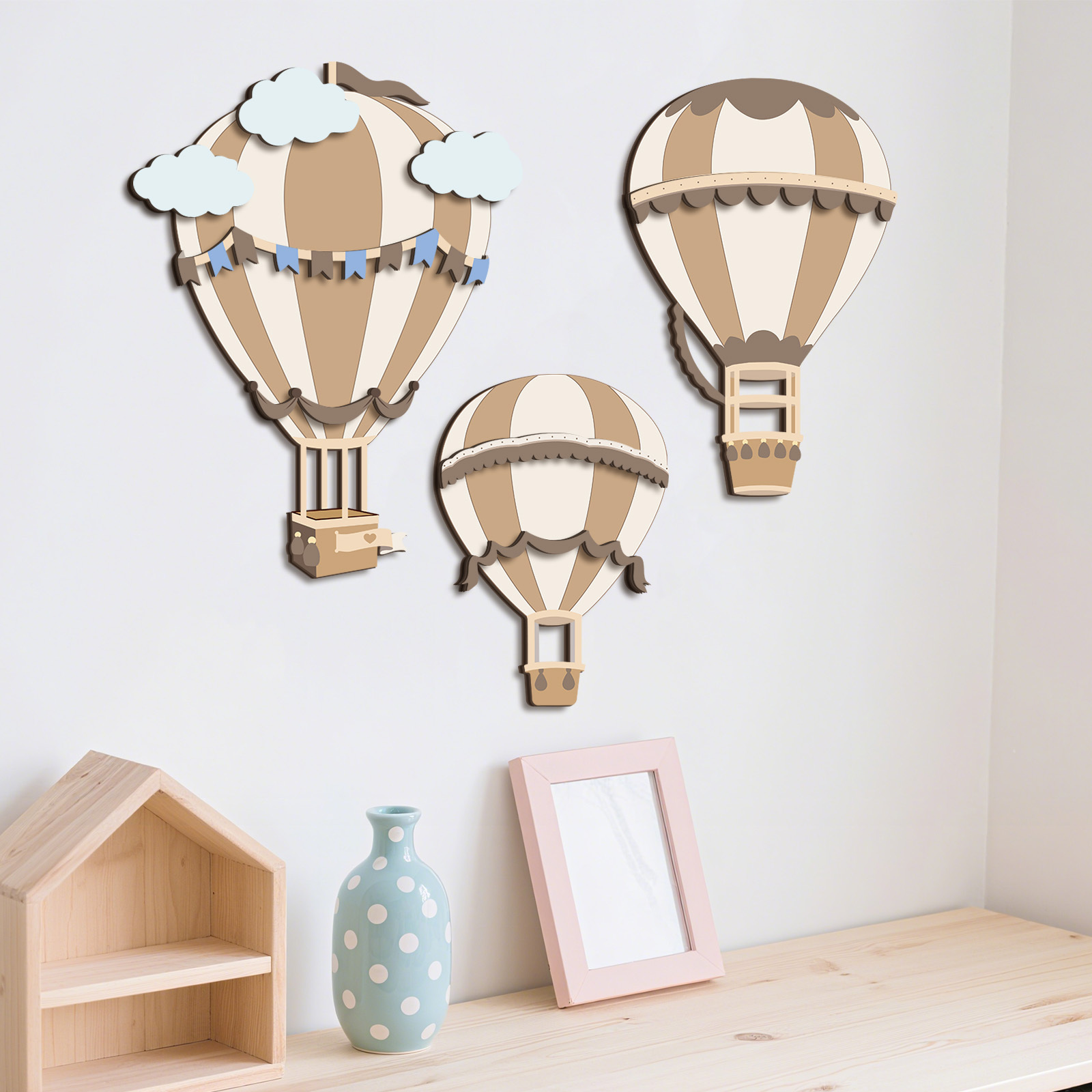 Neutral Hot Air Balloon Wooden - Baby Nursery Neutral recension och pris