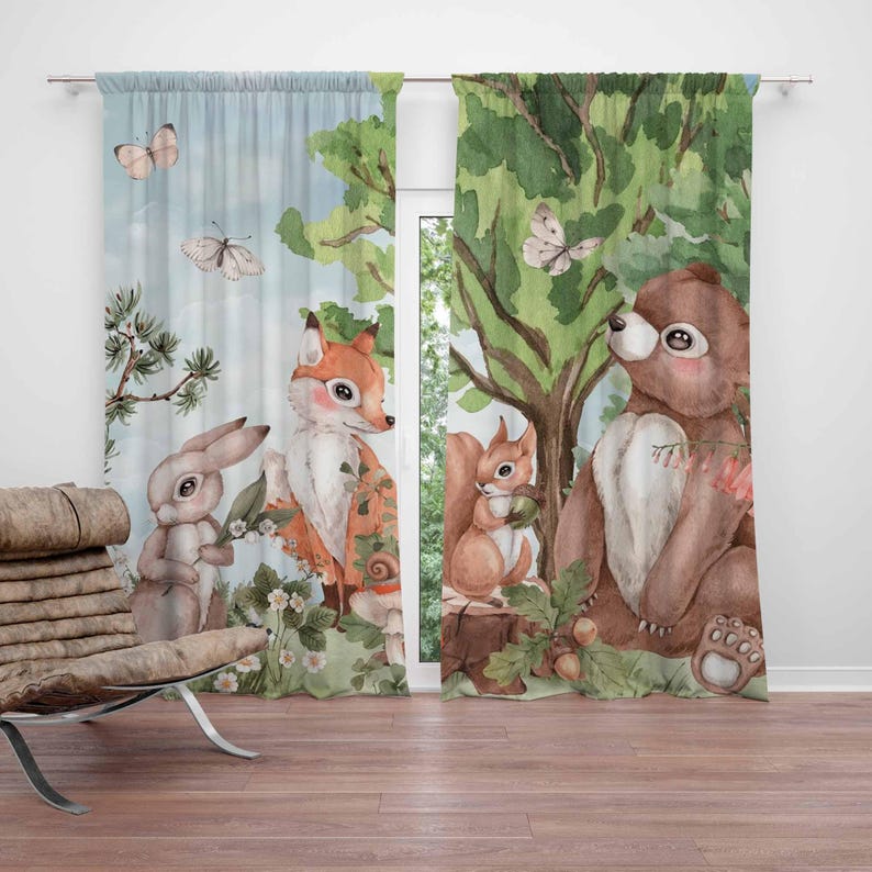 Forest Animals Curtains Kids B - Baby Nursery Youtube recension och pris