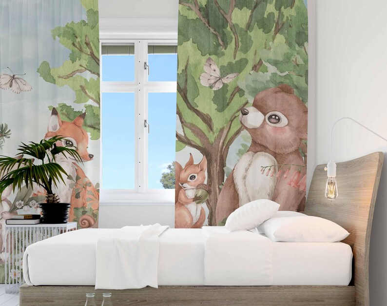 Forest Animals Curtains Kids B - Baby Nursery Youtube recension och pris