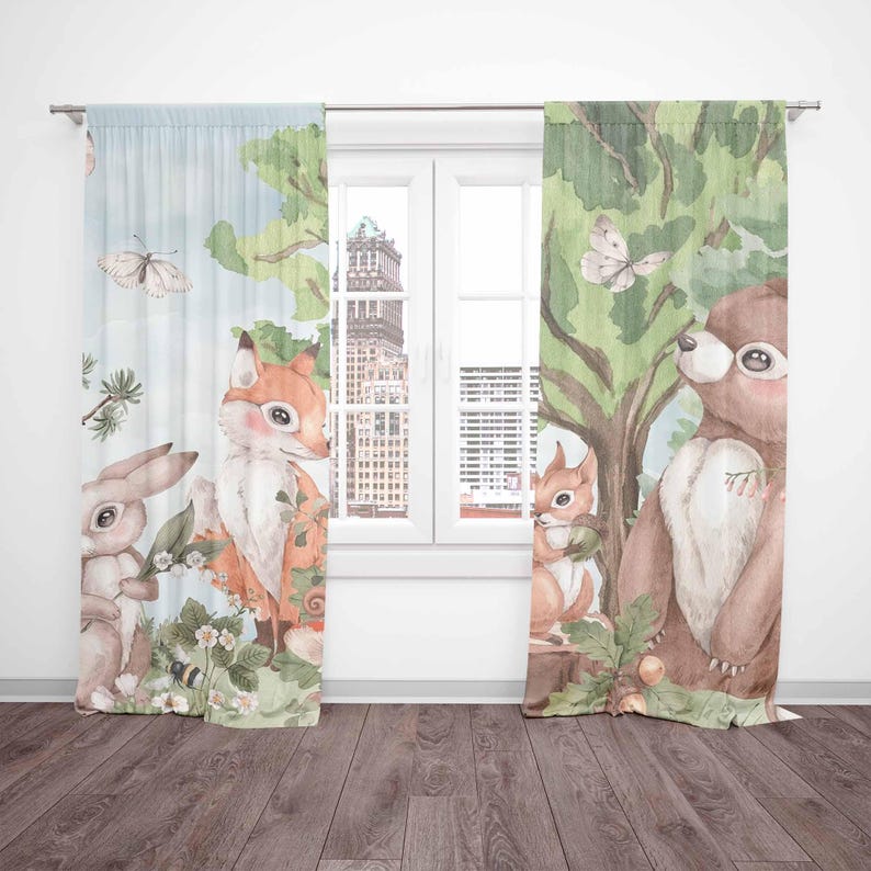 Forest Animals Curtains Kids B - Baby Nursery Youtube recension och pris
