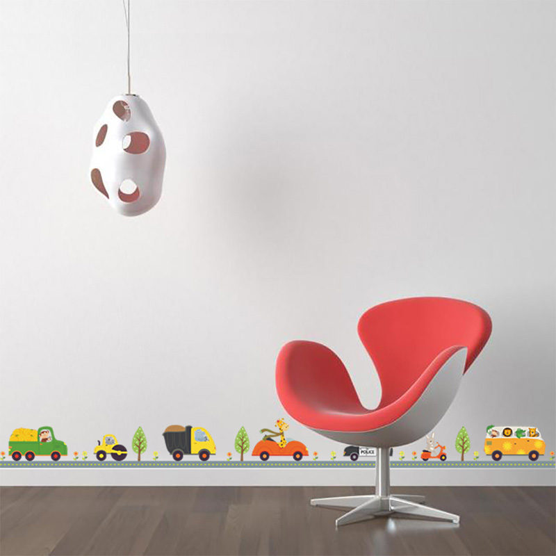 Cartoon Animals Car Wall Stick - Baby Nursery Wall Mural recension och pris