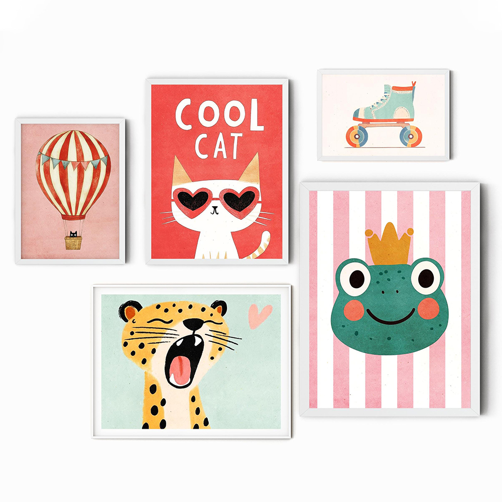 Funny Animals Tiger Lion Frog  - Baby Nursery Neutral recension och pris