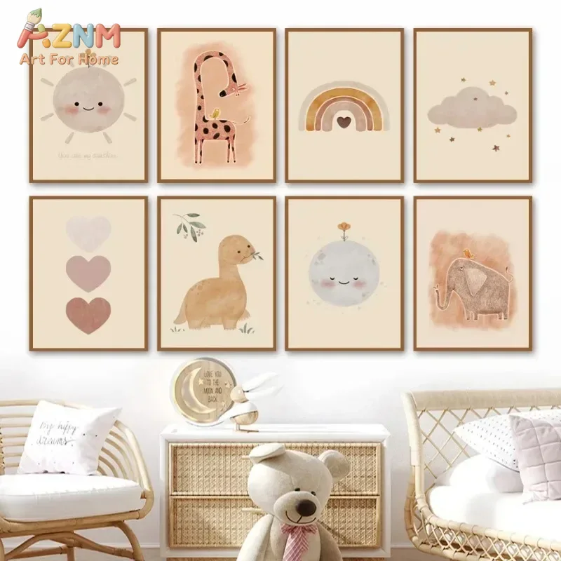 AZNM Neutral Watercolor Dinosa - Baby Nursery Neutral recension och pris