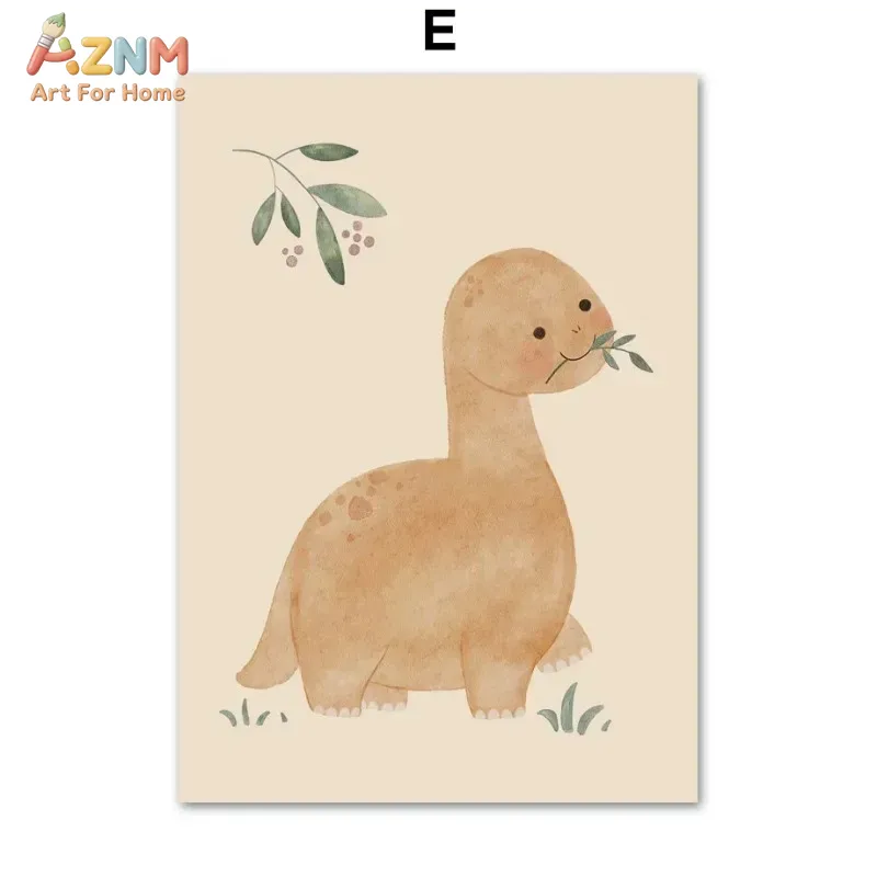 AZNM Neutral Watercolor Dinosa - Baby Nursery Neutral recension och pris