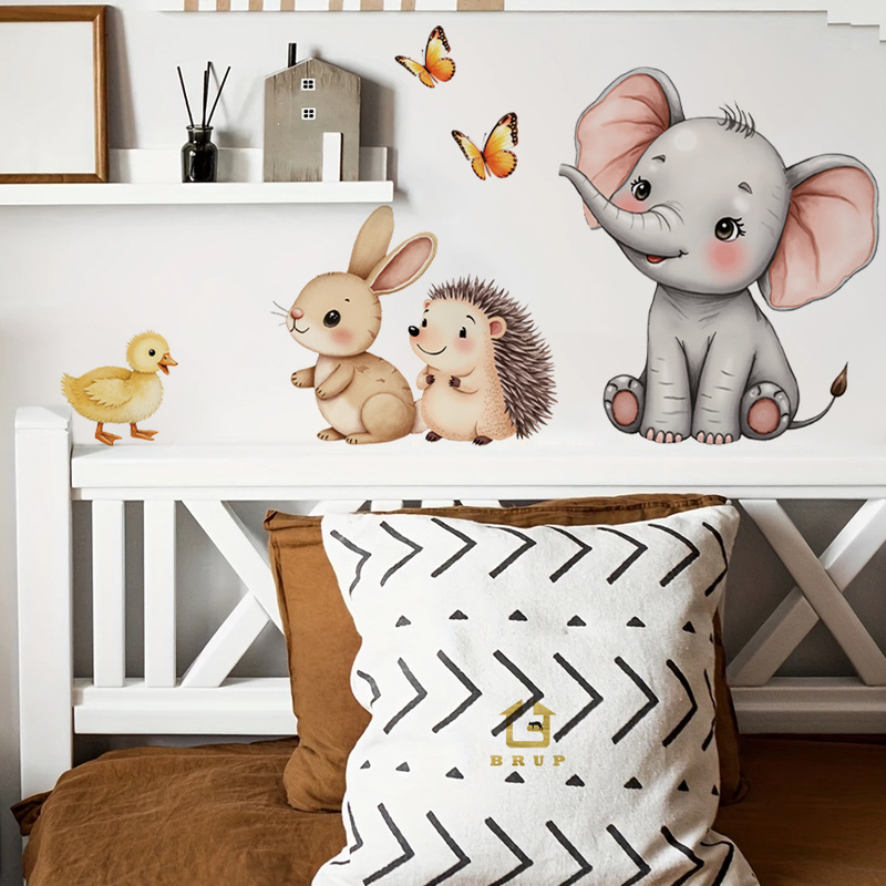 Cartoon Animal Wall Sticker -  - Baby Nursery Wall Mural recension och pris
