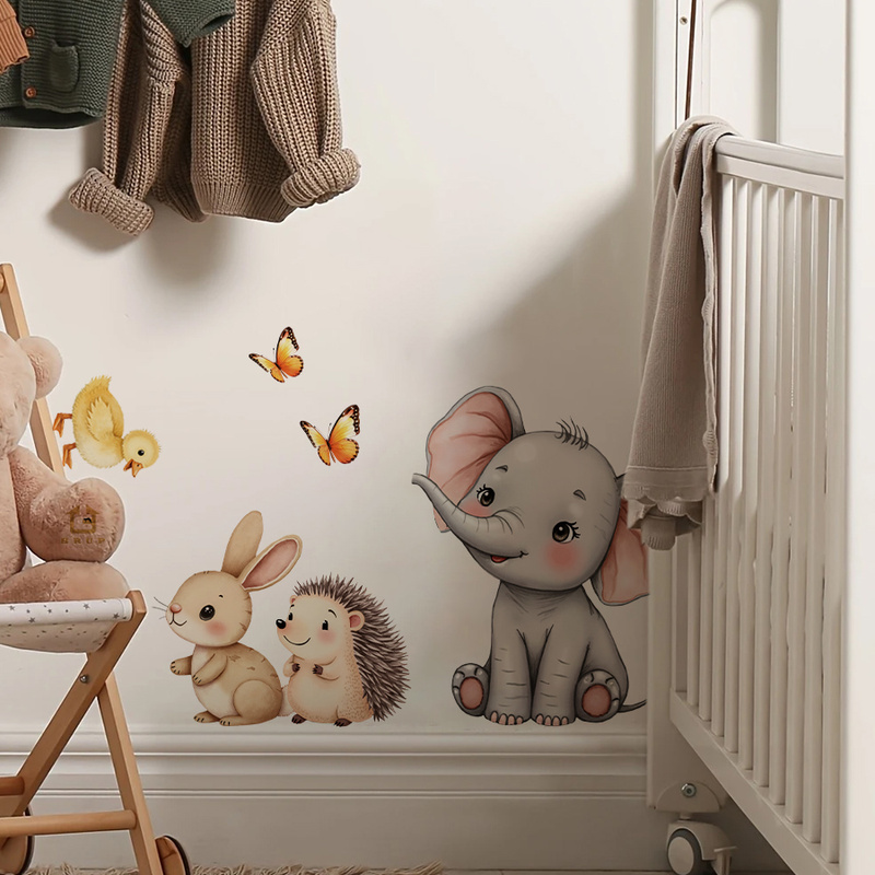 Cartoon Animal Wall Sticker -  - Baby Nursery Wall Mural recension och pris