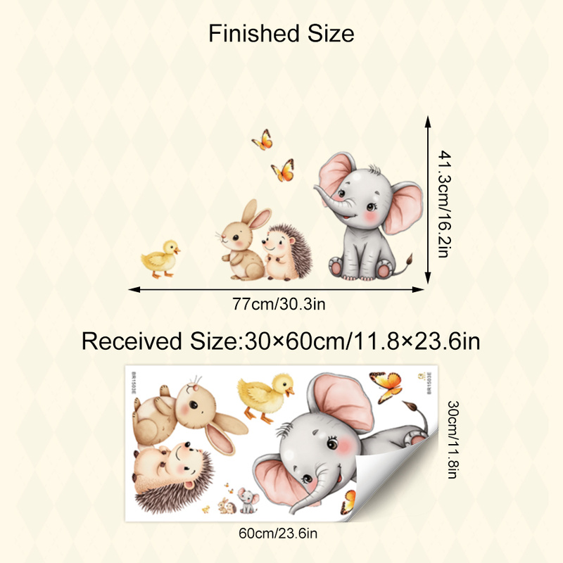 Cartoon Animal Wall Sticker -  - Baby Nursery Wall Mural recension och pris