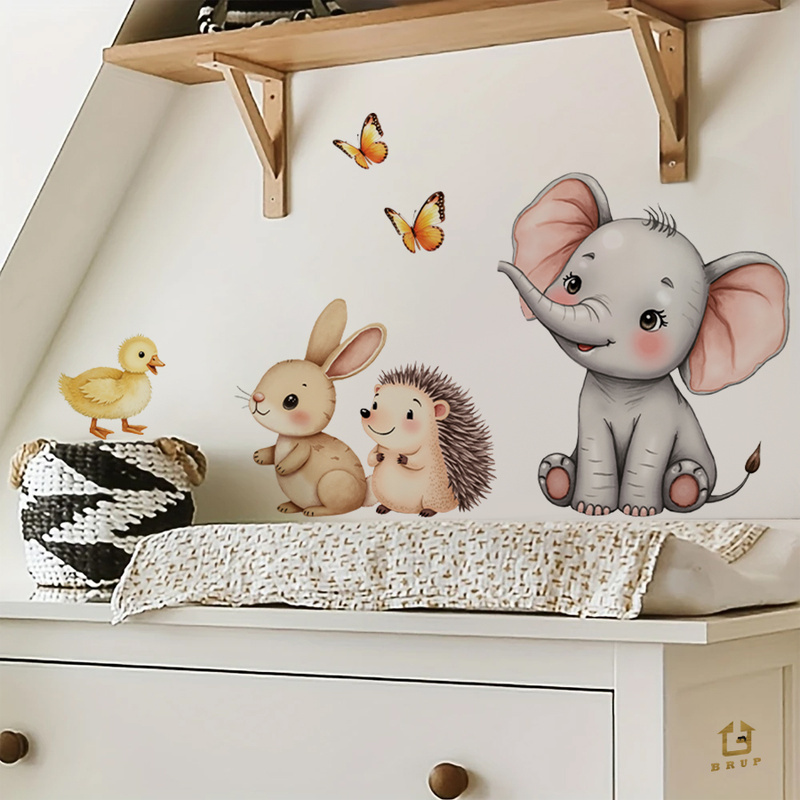 Cartoon Animal Wall Sticker -  - Baby Nursery Wall Mural recension och pris